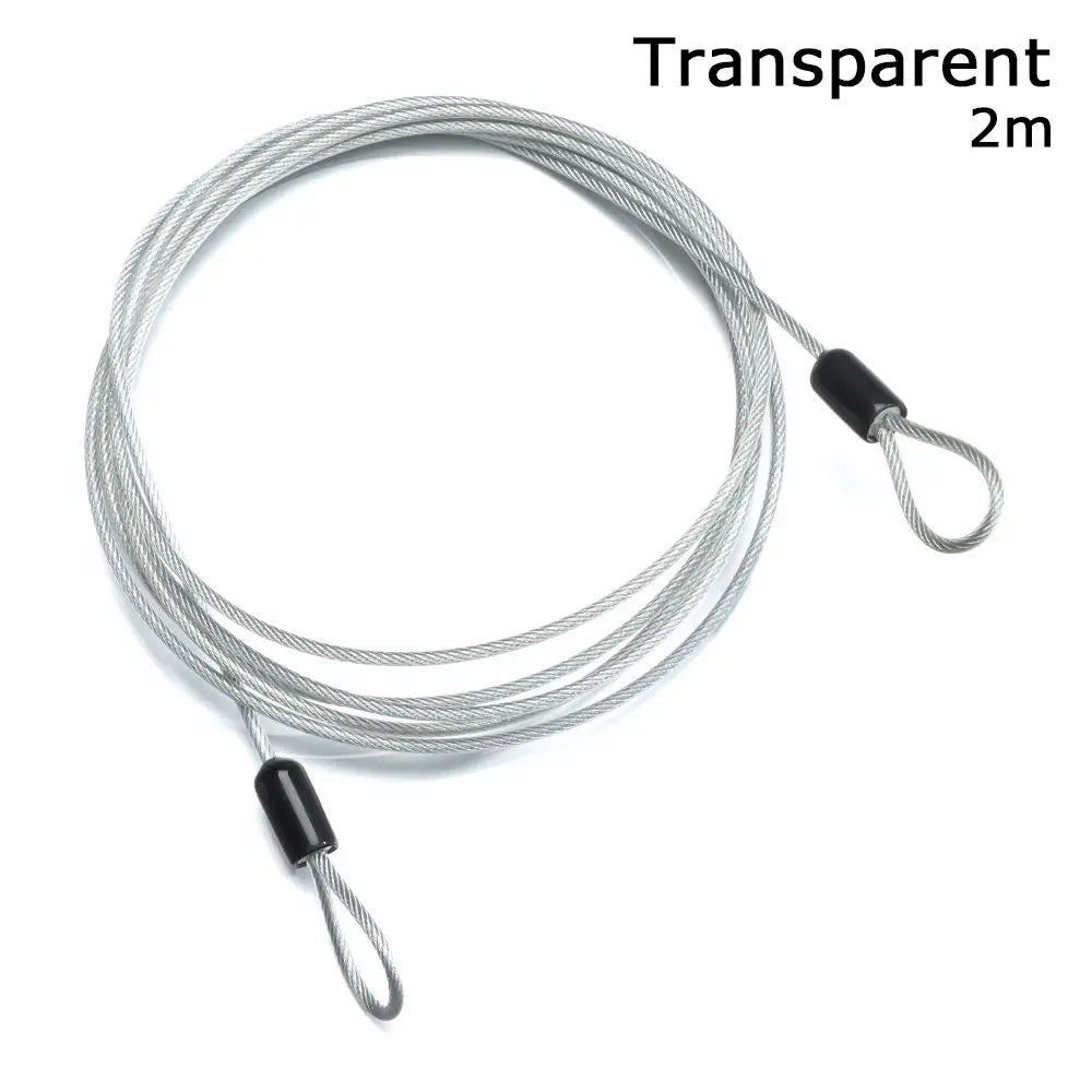 Steel Cable Bike Lock 0.5/1/2m – MTB & Road Bicycle Wire Bicycle Cable Lock Axl Transparent-2 meters