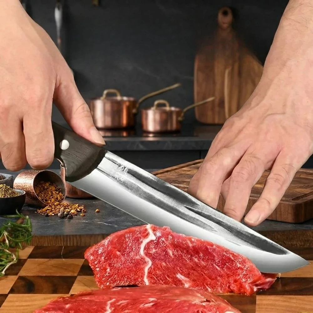 PLYS Hand-Forged Boning Knife – 14.8" Stainless Steel Butcher Boning Knife Axl