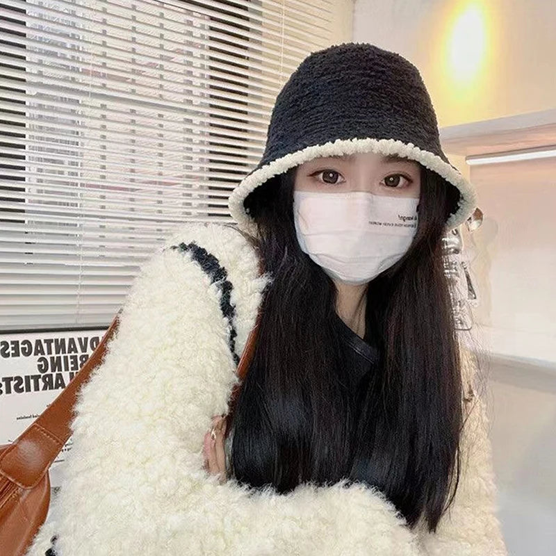 Women's Colorblock Knit Bucket Hat – Fleece Lined Winter Beanie Knit Bucket Hat Axl