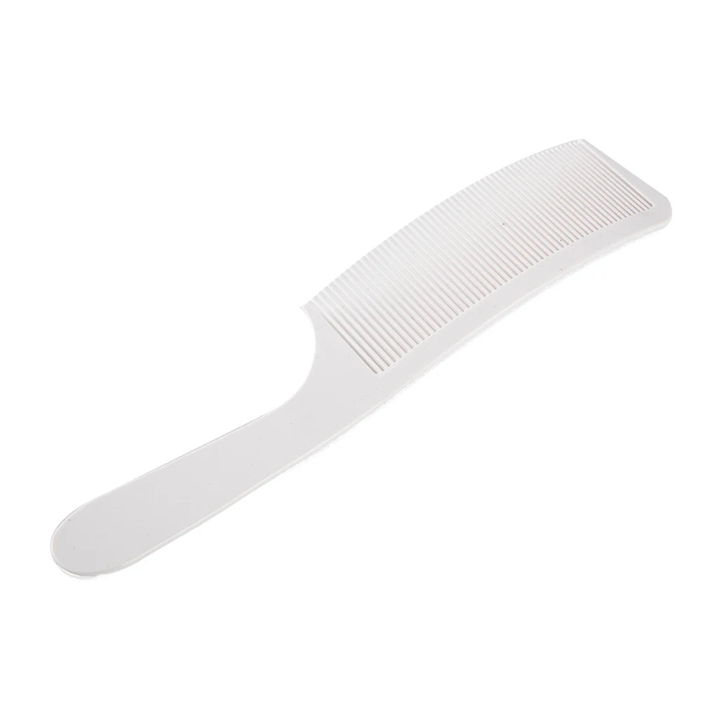 Curved Barber Clipper Comb – Flat Top Anti-Static Hair Cutting Barber Cutting Comb Axl B White