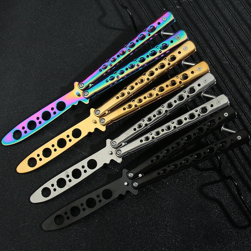 Balisong Butterfly Knife Trainer – Stainless Steel Practice Tool Butterfly Knife Trainer Axl