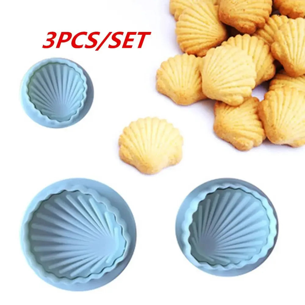 3-Piece Shell Silicone Mold Set – Cake, Cookie & Fondant Tool Silicone Baking Mold Axl