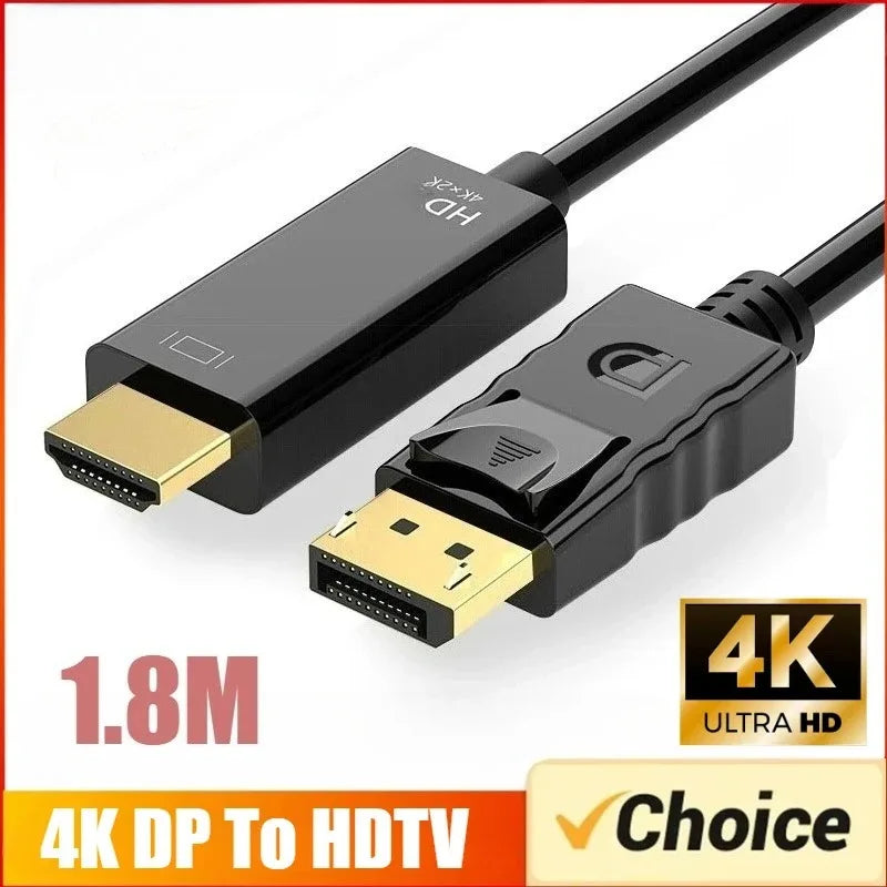 4K DisplayPort to HDMI Adapter Cable – DP to HDMI Converter Display Adapter Cable Axl