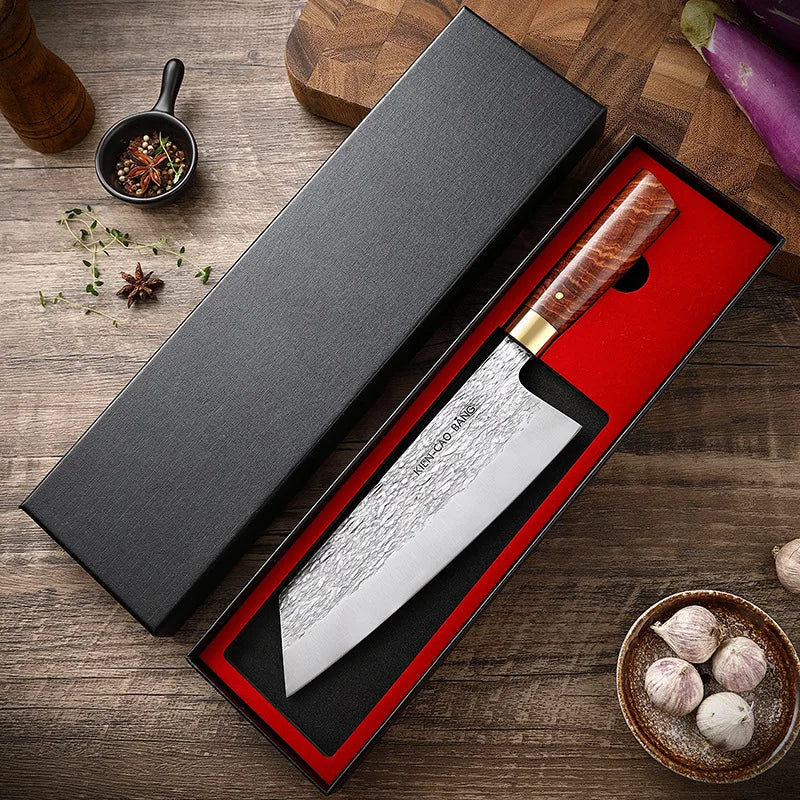 XUAN FENG Hand Forged Chef's Knife – D2 Steel, Wood Handle Chef's Knife Axl A
