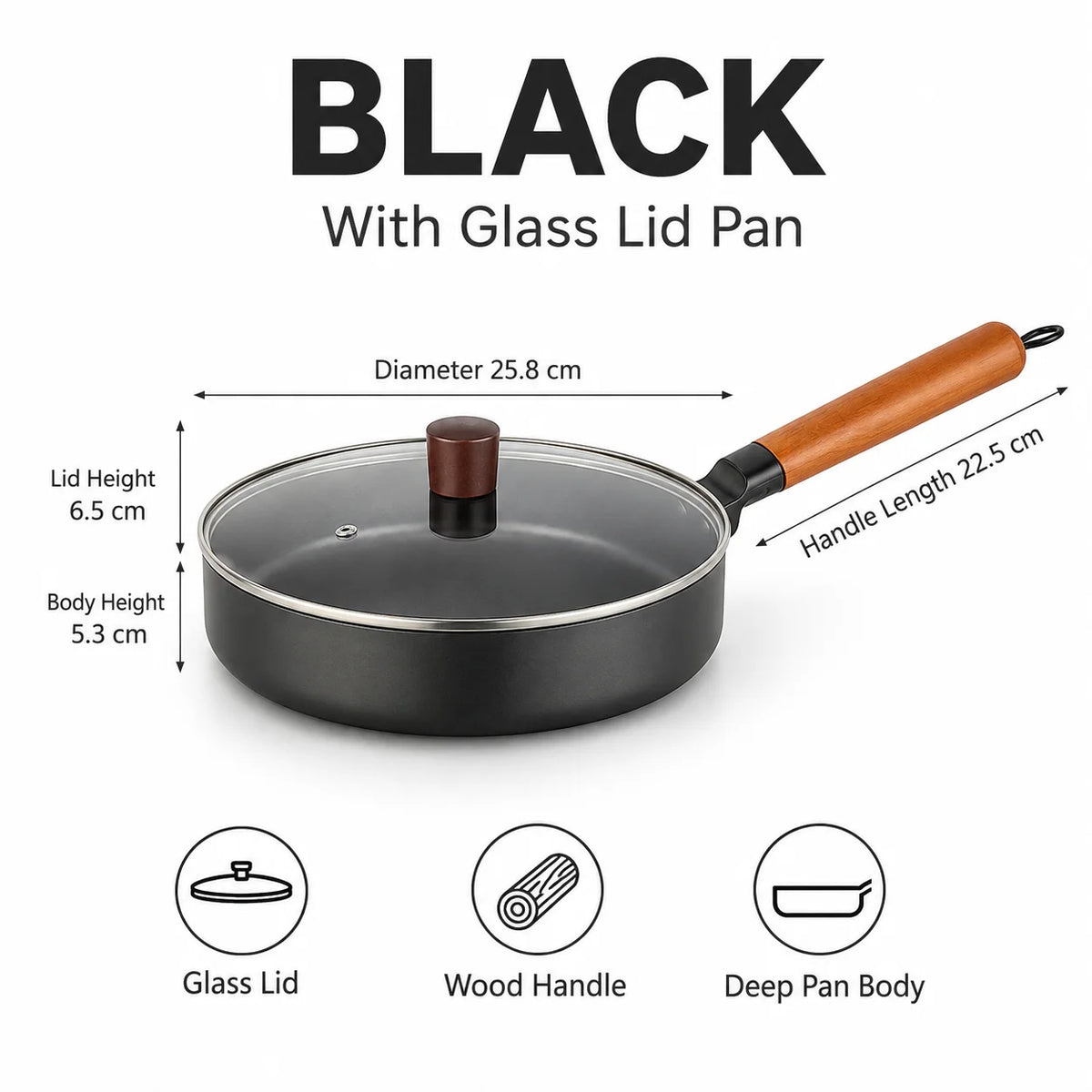 26cm Nitrided Iron Skillet – Japanese Nonstick Induction Frying Pan Iron Frying Pan Axl 26cm Pan with Lid