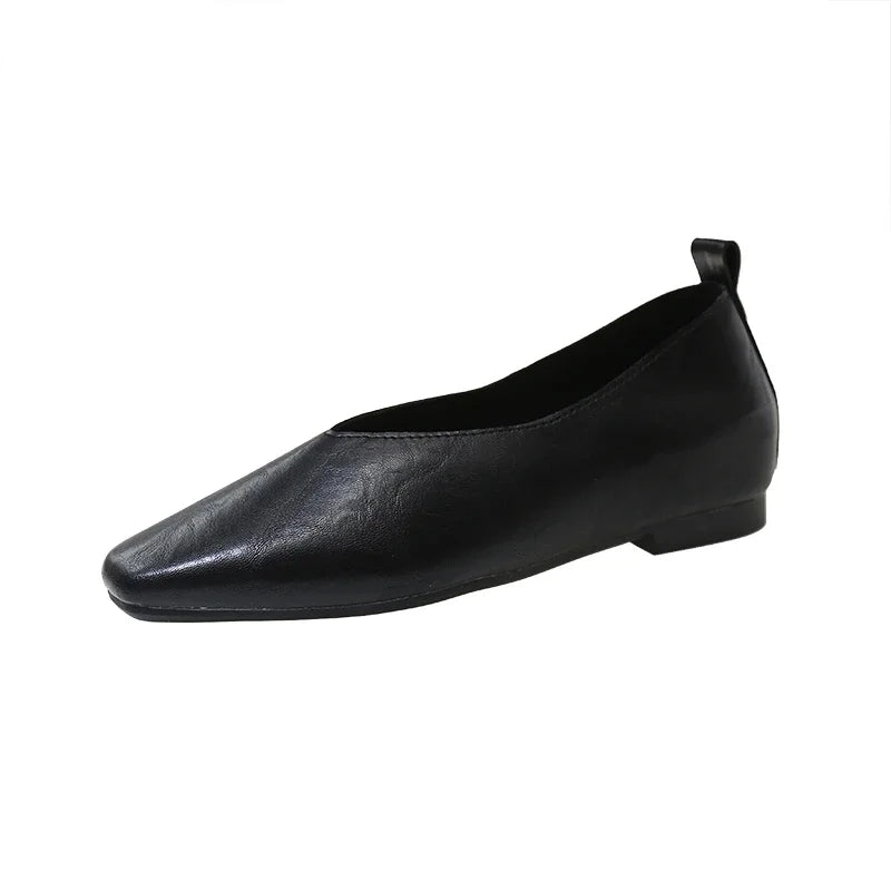 Women's Square Toe Mary Jane Loafers – Elegant Slip-On Flats Women's Loafers Axl 35 black