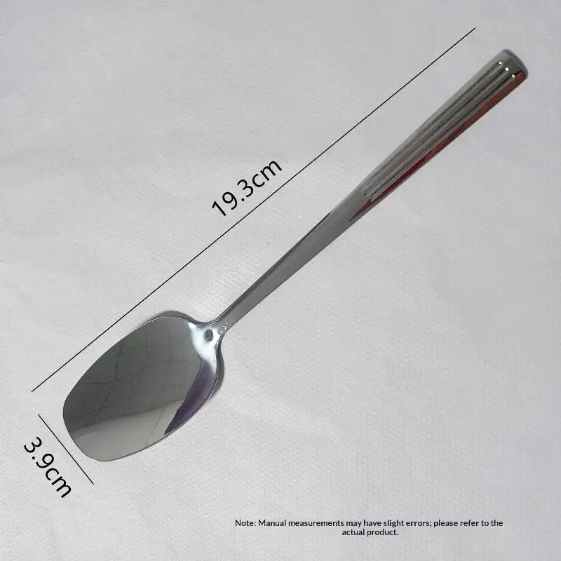 Stainless Steel Square Head Soup Spoon – Long Handle Dinner Scoop Dinner Soup Spoon Axl 1pc