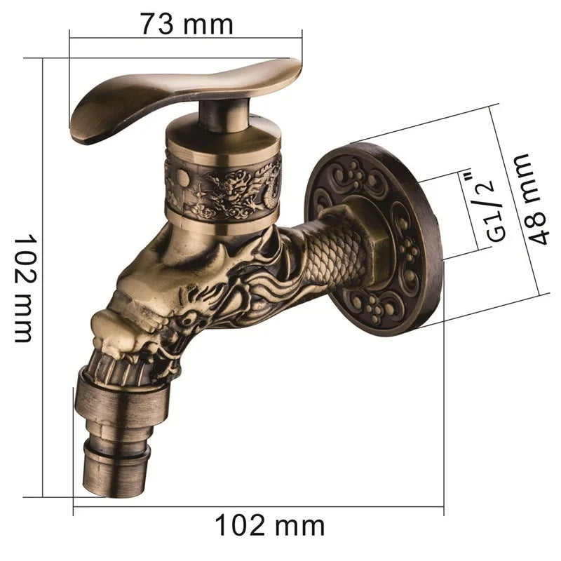Antique Bronze Wall Mount Bibcock – Zinc Alloy Garden Faucet Garden Wall Faucet Axl