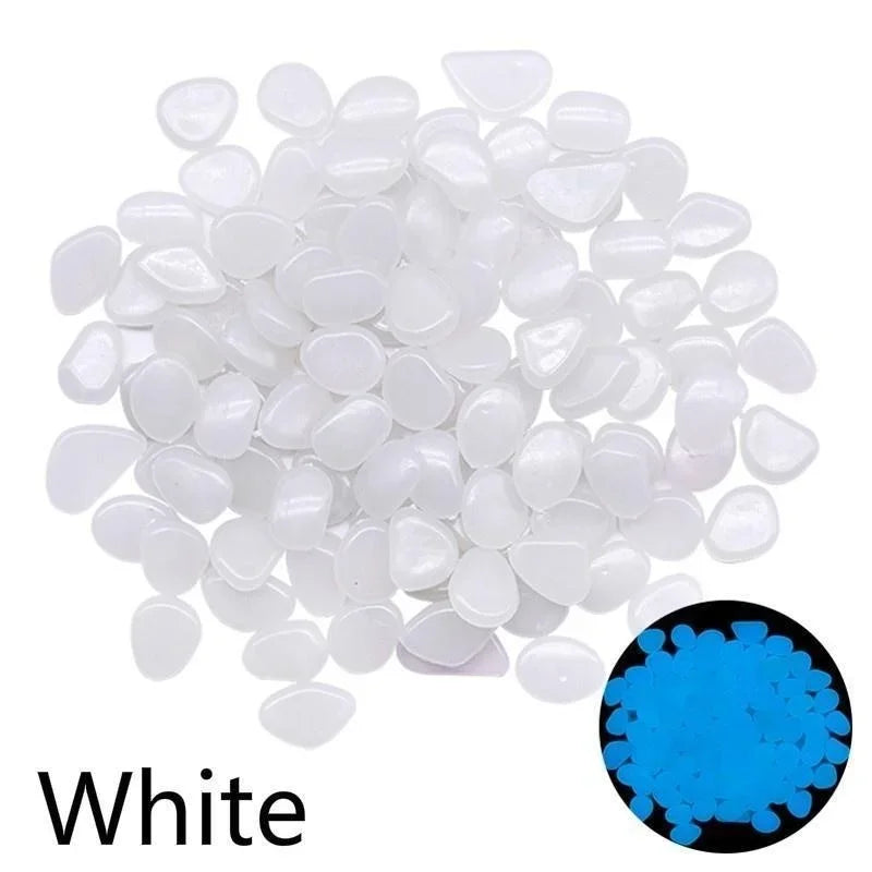 Glow in the Dark Garden Pebbles – Luminous Stones 100-300 Pcs Garden Décor Stones Axl White 200pcs