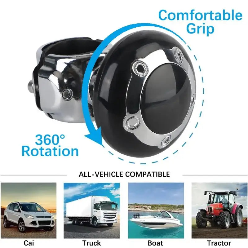 Steering Wheel Spinner Knob – Universal 360° Ball Handle Booster Steering Wheel Accessory Axl