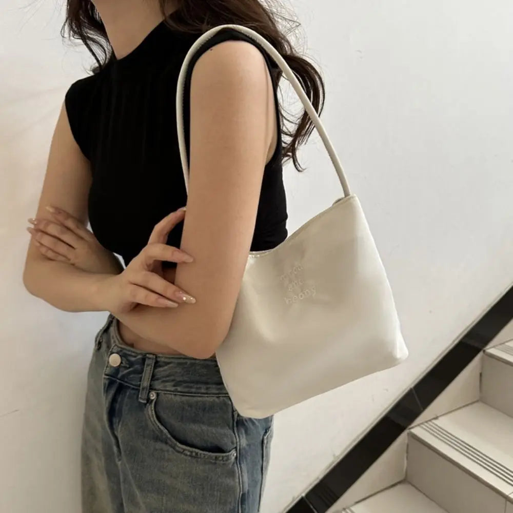 Women's Embroidered Letter Shoulder Bag – Baguette Handbag Shoulder Handbag Axl