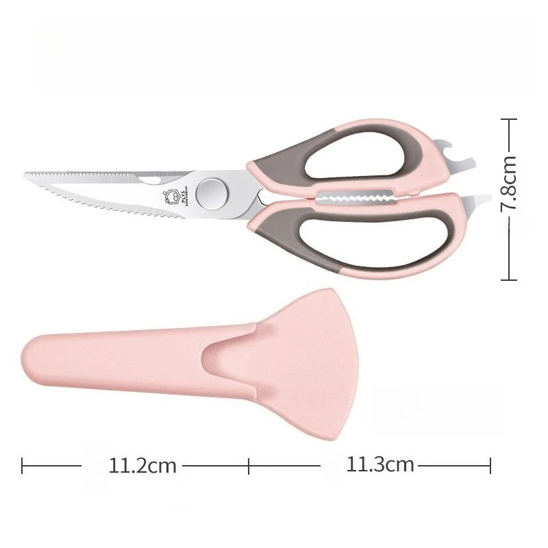 Detachable Kitchen Shears – Stainless Steel Scissors & Cover Kitchen Shears Axl Pink