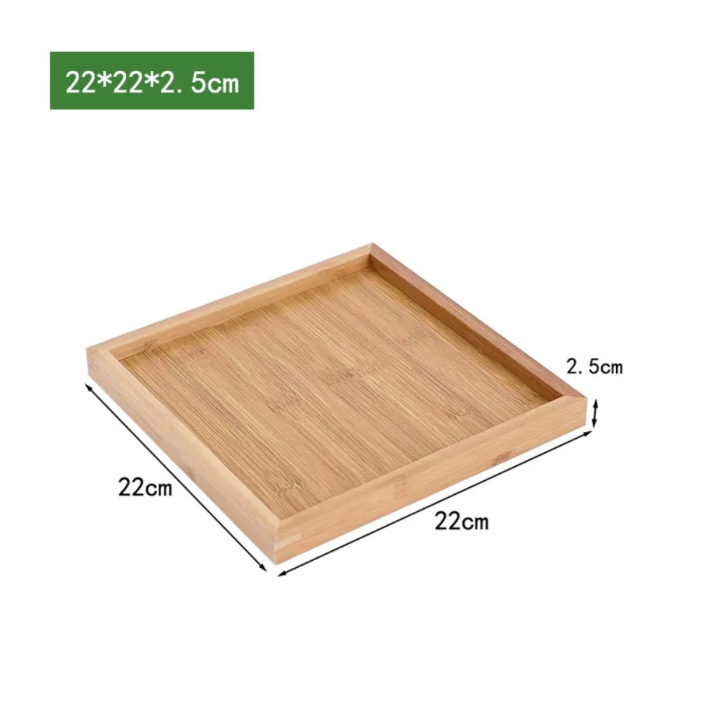 Retro Bamboo Storage Tray Organizer – Coffee Table & Tea Tray Bamboo Serving Tray Axl 22-22-2.5cm