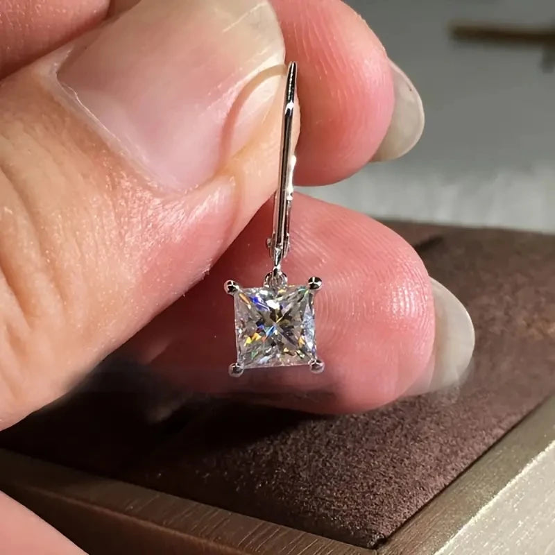 Huitan Princess CZ Dangle Earrings – Silver & Rose Gold CZ Dangle Earrings Axl