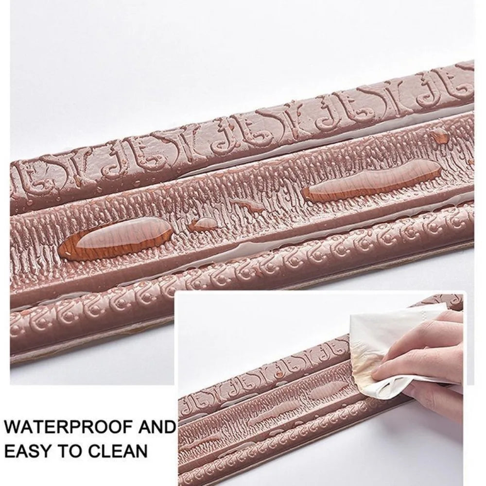 2.3m 3D Self-Adhesive Wall Trim Skirting Border Strip Decor Wall Border Trim Axl