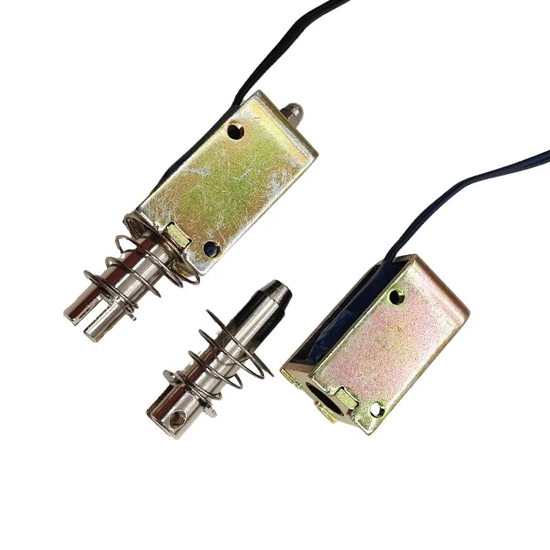 2-Pack JF-1039 DC 12V Push-Pull Solenoid 25N 10mm | Actuator Linear Solenoid Actuator Axl