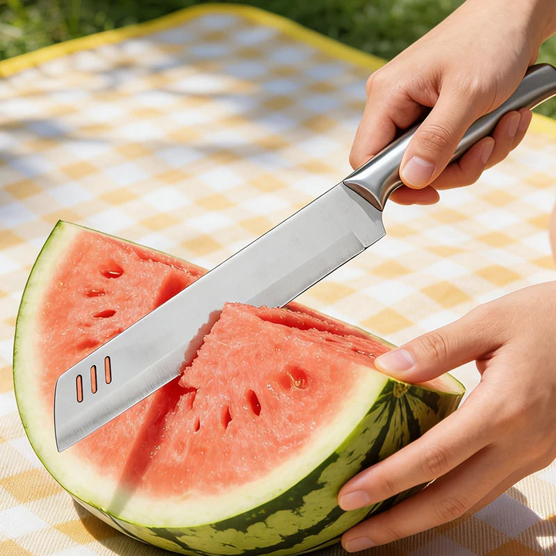 InLeung Large Stainless Steel Fruit Chef's Knife with Sheath Chef's Knife Axl