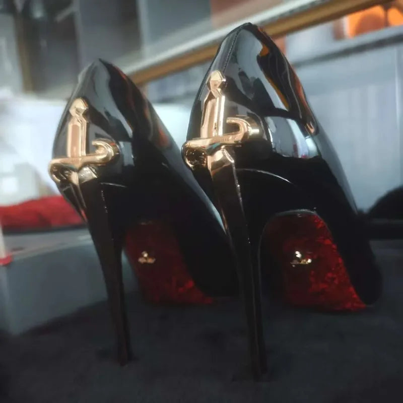 Women's Genuine Leather Stiletto Pumps | Pointed Toe High Heels Stiletto Pumps Axl