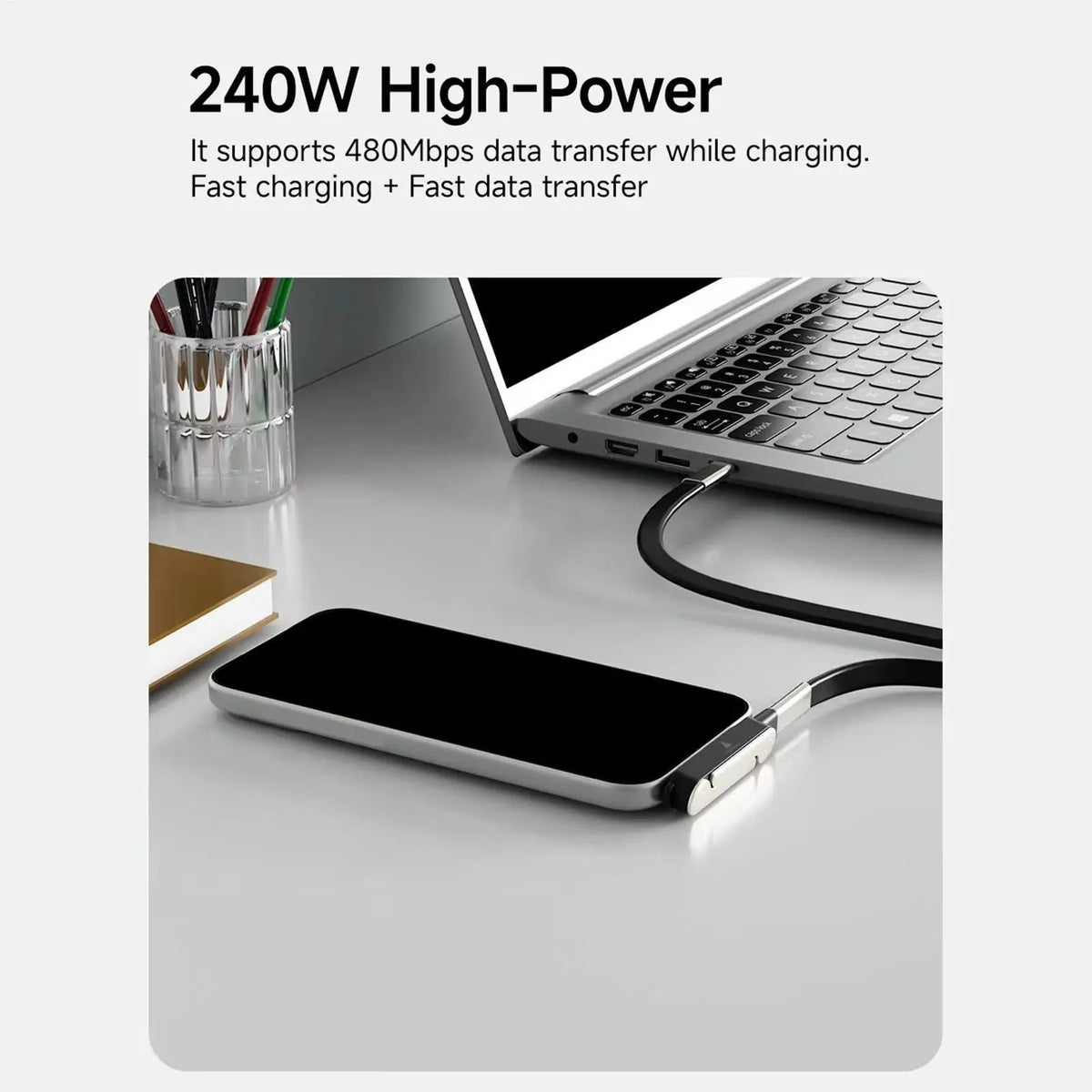 2-in-1 USB-C Phone Stand & Adapter – 240W 5A Fast Charging USB-C Adapter Stand Axl