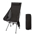 Westtune Folding Camping Chair with Headrest | Aluminum Frame Folding Camping Chair Axl Black