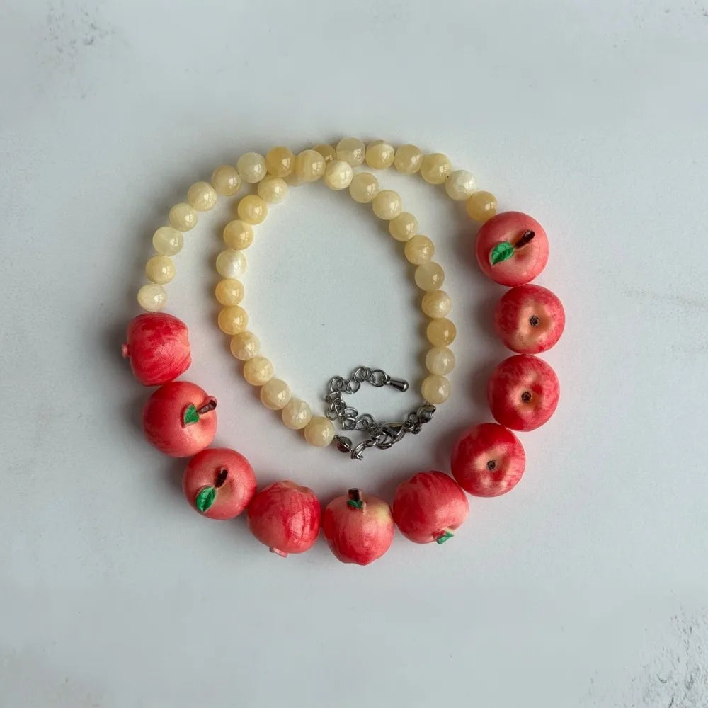 Layered Fruit Bead Necklace & Bracelet – Colorful Choker Bead Choker Necklace Axl Style 13