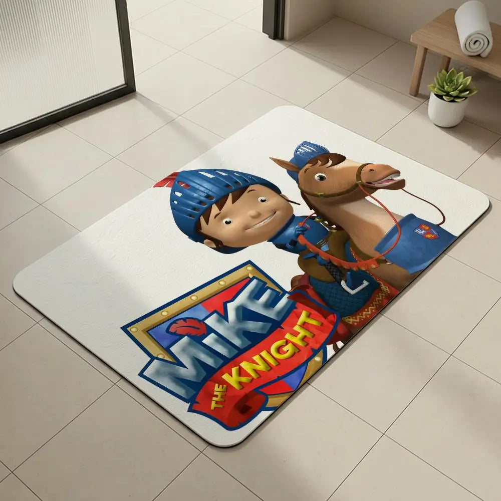 Cartoon Knight Diatomite Bath Mat – Quick Dry & Non-Slip Diatomite Bath Mat Axl White1 30x45cm