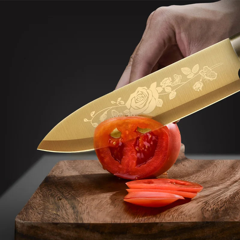 PLYS Titanium Rose 2-in-1 Kitchen & Fruit Knife Set Kitchen Knife Set Axl