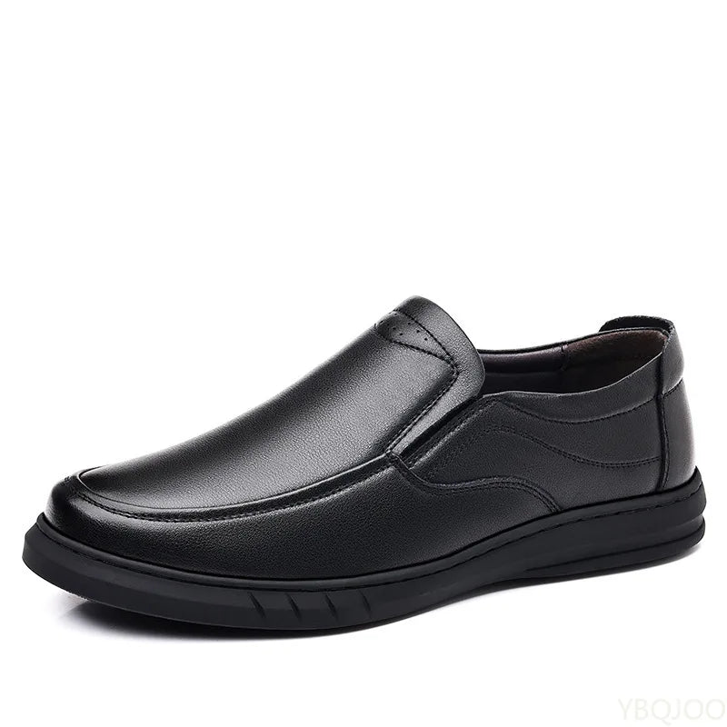 Men's Leather Slip-On Loafers – Breathable Soft Sole Shoes Men's Leather Loafers Axl