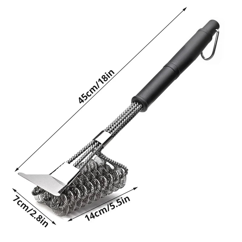 Leeseph Bristle-Free BBQ Grill Brush | Stainless Steel Cleaner BBQ Grill Brush Axl B