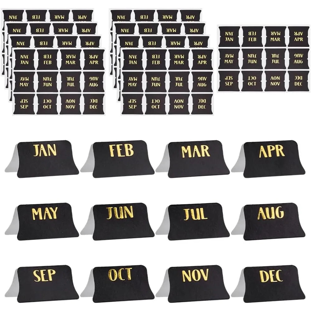 Monthly Planner Stickers Black & Gold – 120pc Self-Adhesive Labels Planner Sticker Labels Axl