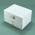 Multi-Layer Drawer Jewelry Organizer – Leather & Velvet Box Jewelry Storage Box Axl White 23x17x13.5cm