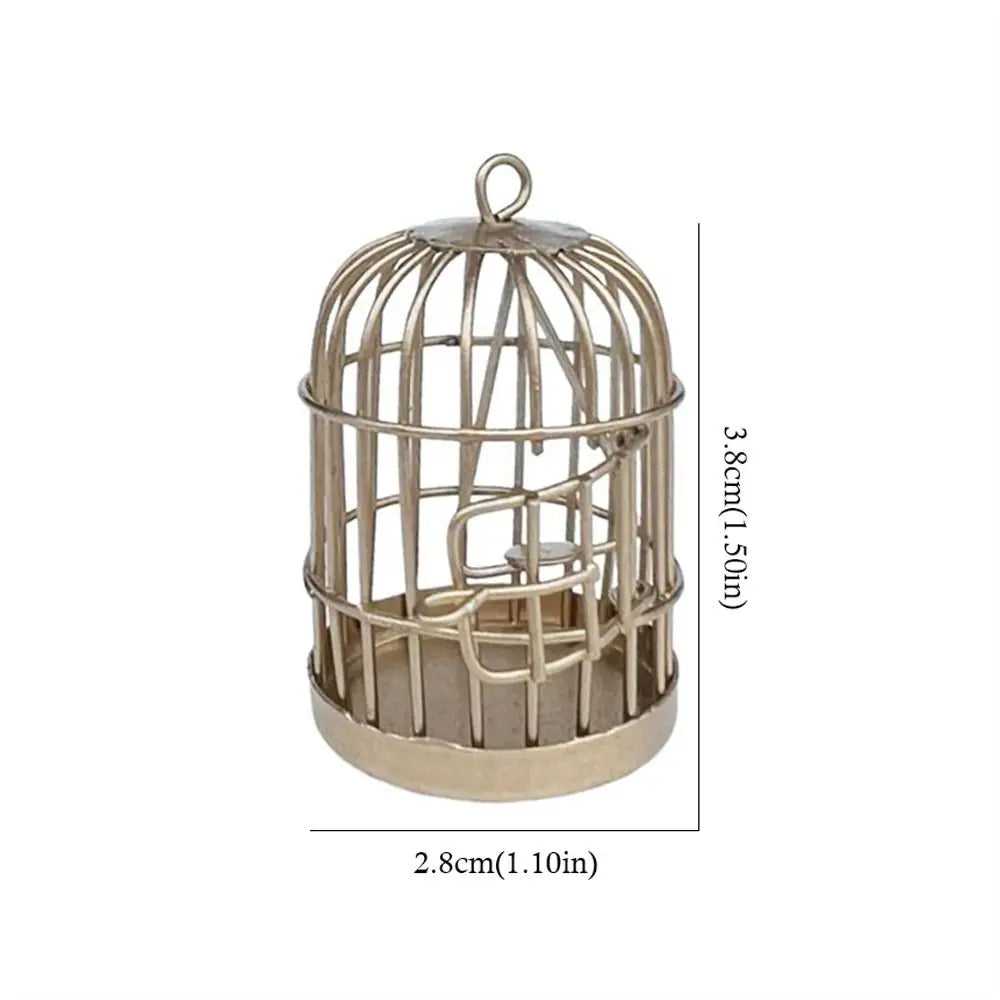 Miniature Metal Bird Cage Ornament – 1:12 Dollhouse Décor Dollhouse Ornament Axl