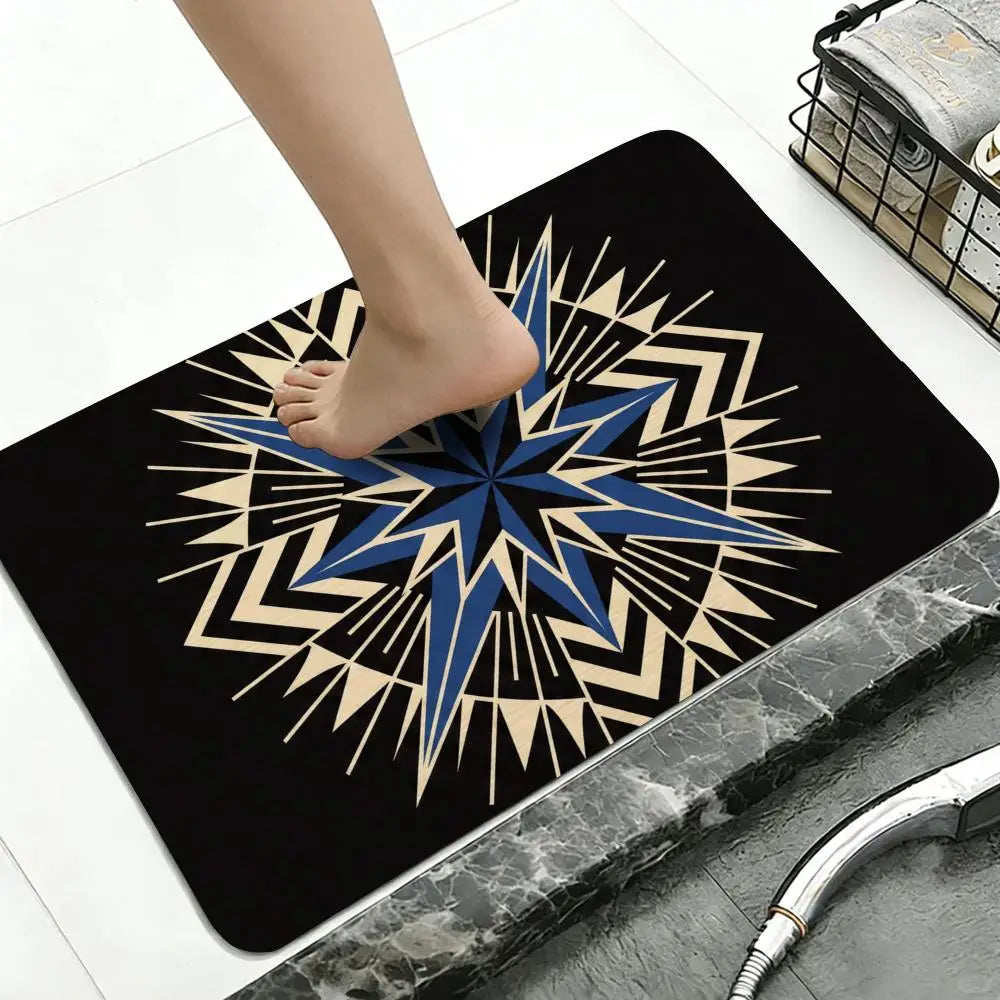 Mid Century Starburst Diatomite Bath Mat – Quick Dry & Non-Slip Diatomite Bath Mat Axl