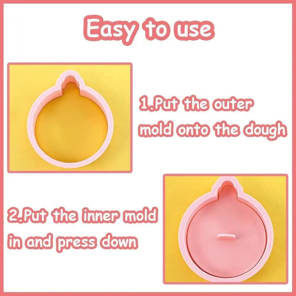 10-Piece Mini Christmas Ornament Cookie Cutters & 3D Stamps Cookie Cutter Set Axl