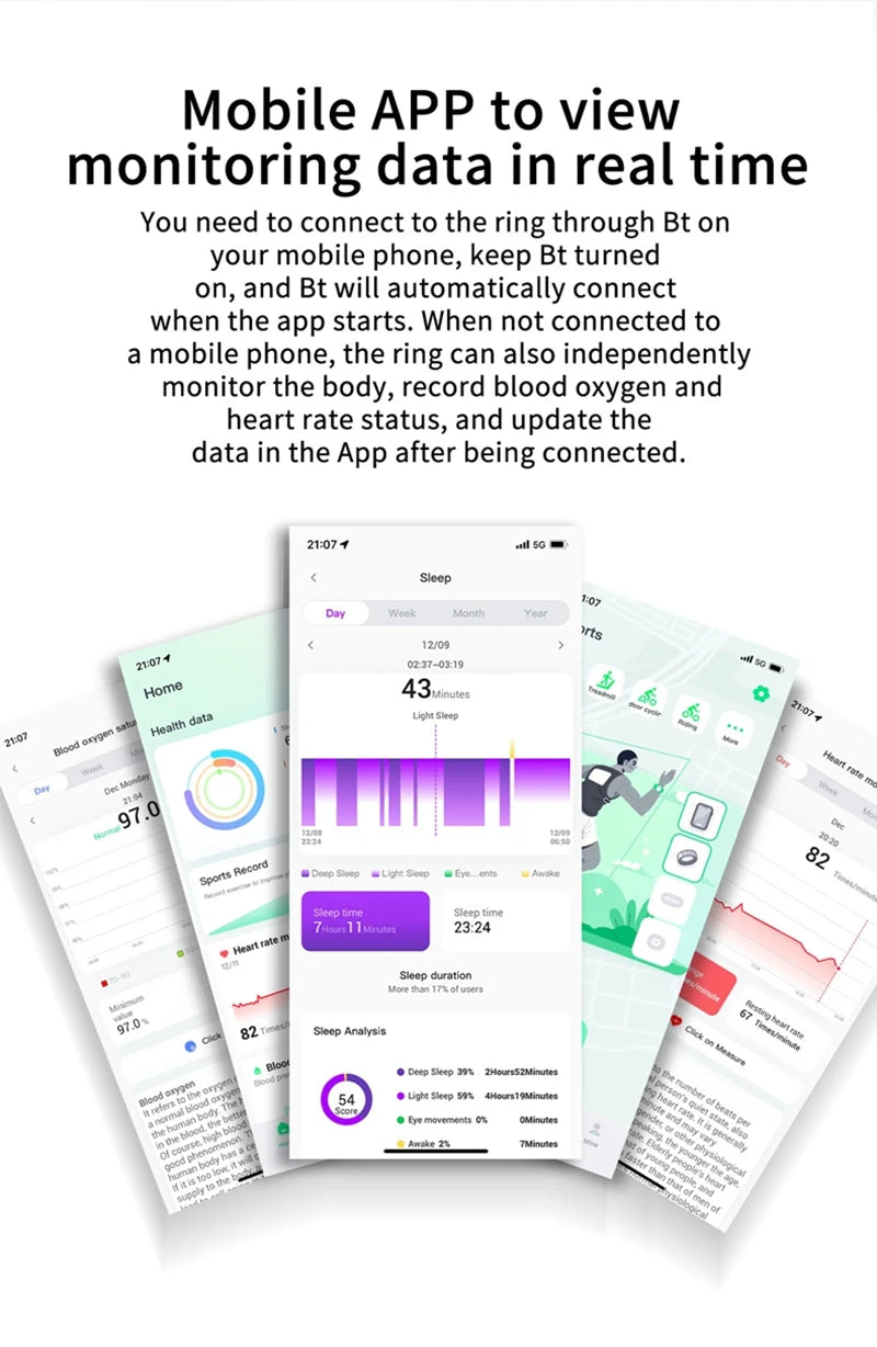 JAOUCAM R6 Smart Ring – Heart Rate & Sleep Tracker Smart Ring Axl