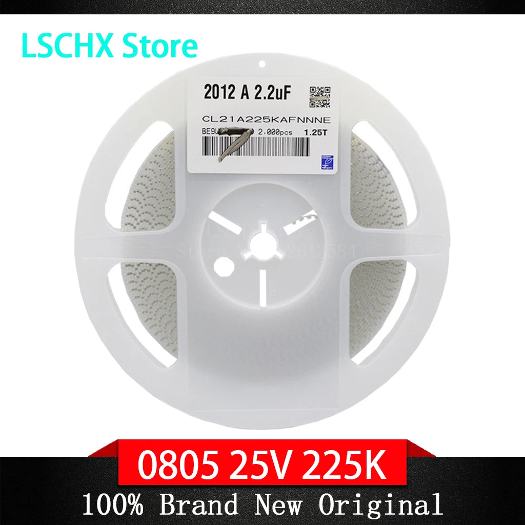 2000pcs 0805 2.2uF X5R SMD Capacitor Reel 10V–50V SMD Capacitor Reel Axl 0805 2.2UF 50V