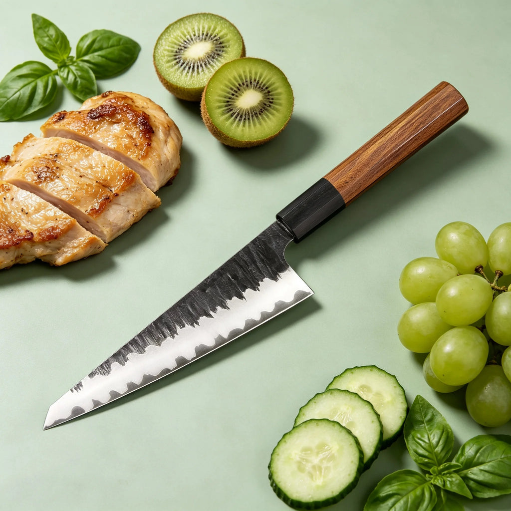 Japanese Kiritsuke Chef Knife – Clad Steel & Wood Handle Chef Knife Axl