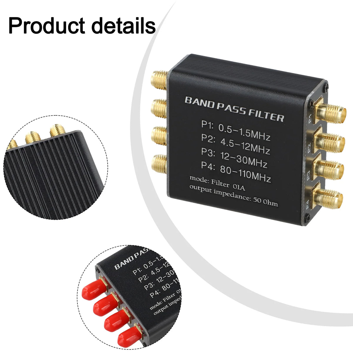 4-Pass Aluminum RF Pre-Filter for Malachite SDR Radio | 300MHz RF Pre-Filter Axl