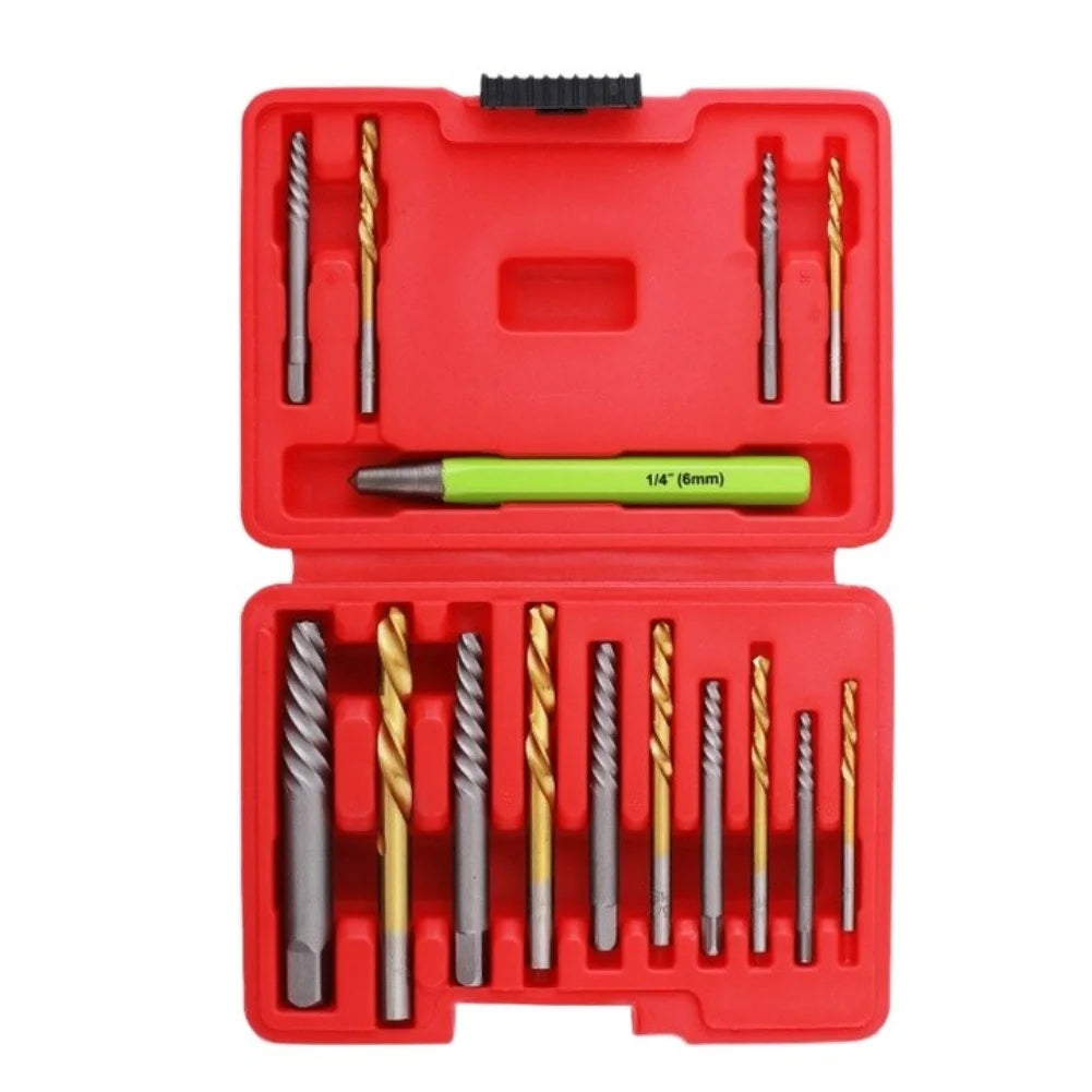 15-Pc Screw Extractor Set – Left Hand Drill Bits & Center Punch Screw Extractor Kit Axl China Mainland
