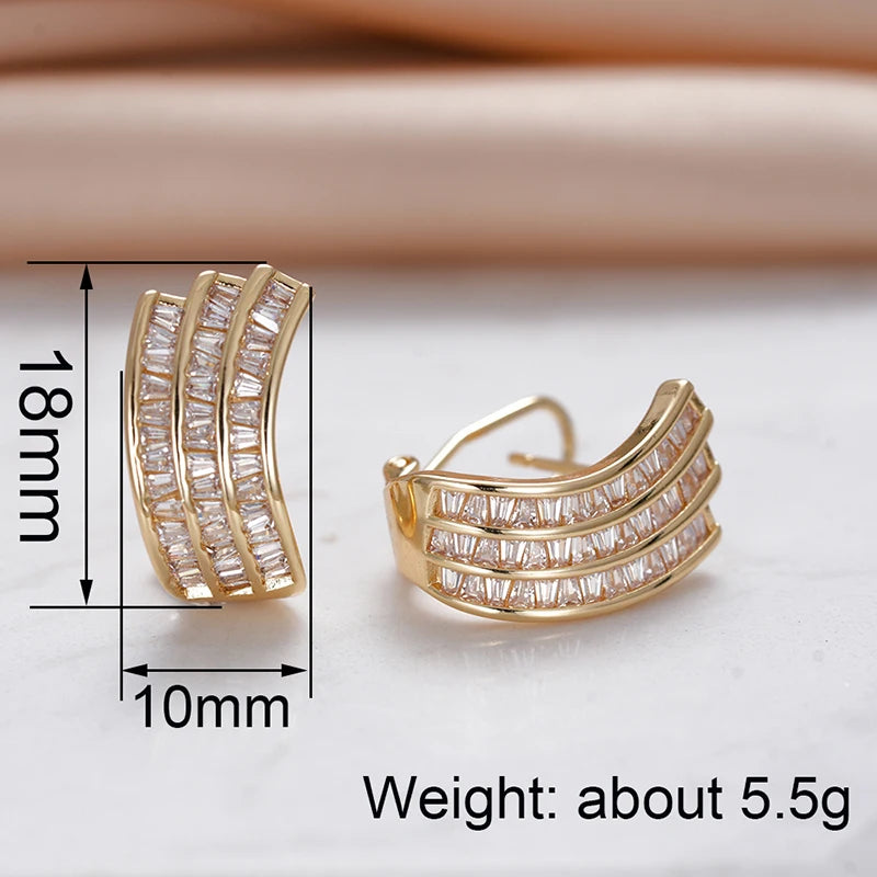 Huitan CZ Stud Earrings – Cubic Zirconia Women's Party Jewelry Stud Earrings Axl