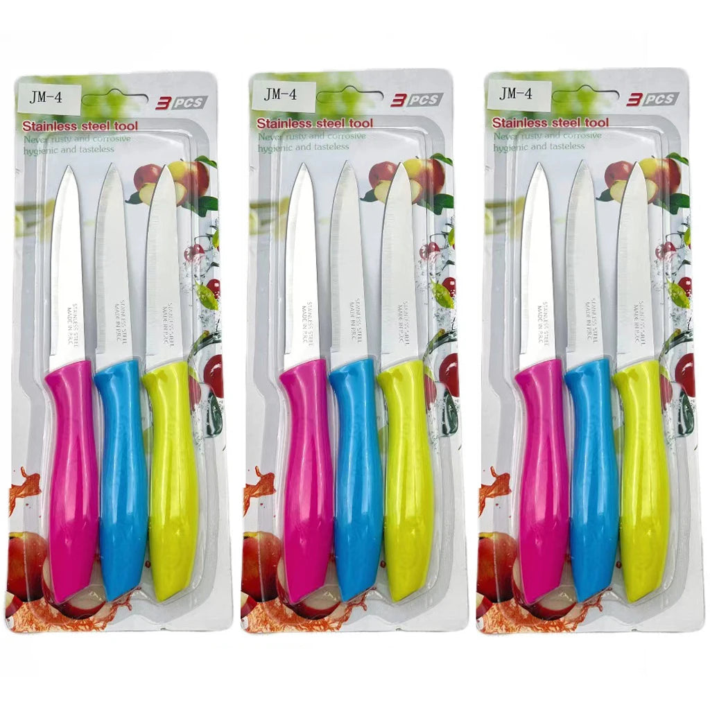 3-Piece Portable Fruit Knife Set – Sharp Stainless Steel Kitchen Kitchen Knife Set Axl 3pcs