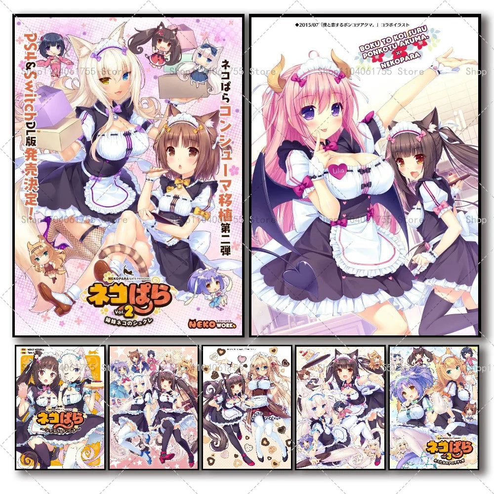 Nekopara Anime Poster – Self-Adhesive Waterproof Wall Sticker Anime Wall Poster Axl