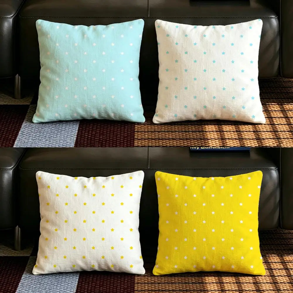 Natural Linen Cushion Covers – Star & Polka Print | 6 Sizes Linen Cushion Cover Axl
