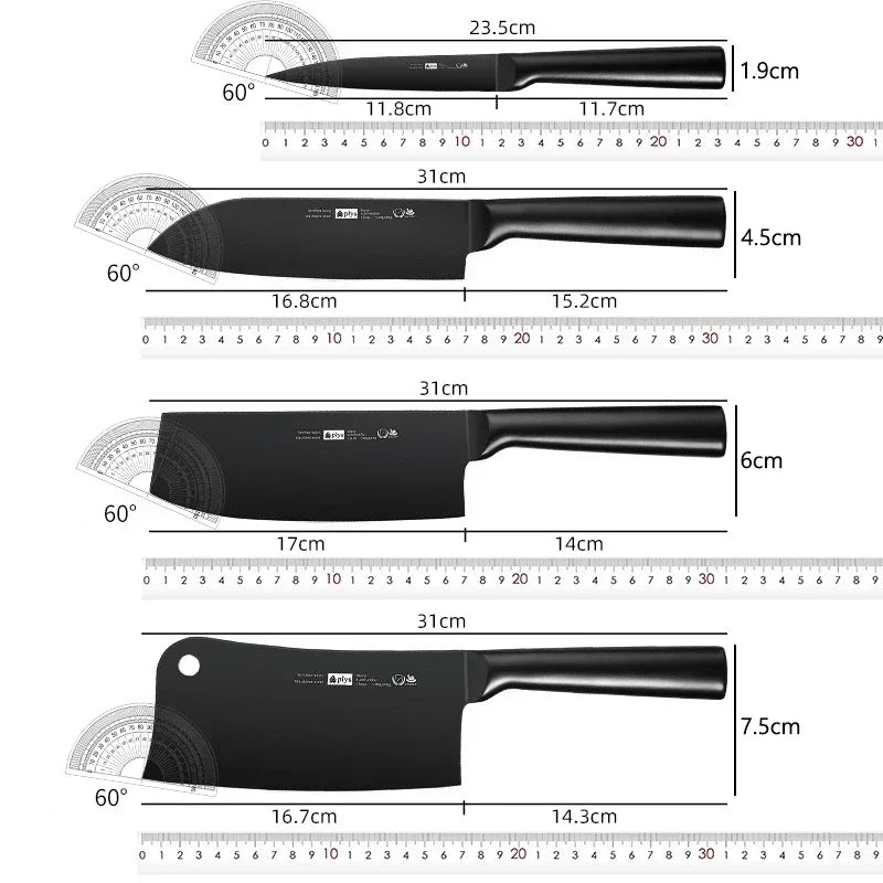 PLYS Kitchen Knife Set – Sharp Stainless Steel Cleaver Set Kitchen Knife Set Axl
