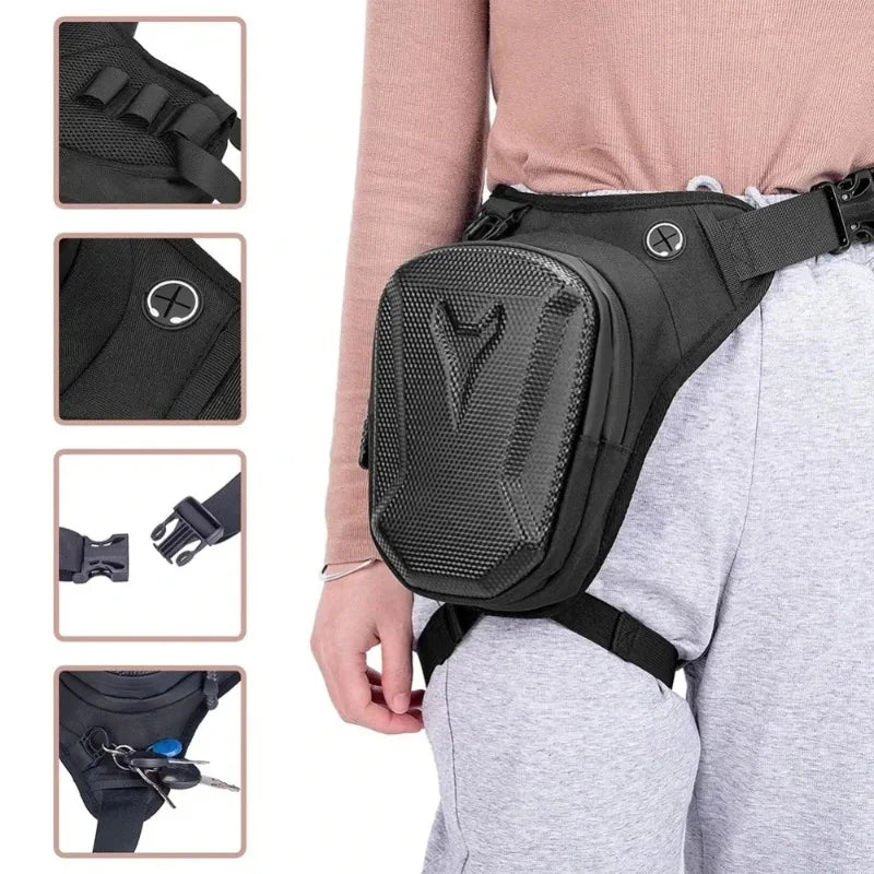 Motorcycle Hard Shell Leg & Waist Bag | Hip Bum Pack Motorcycle Waist Bag Axl