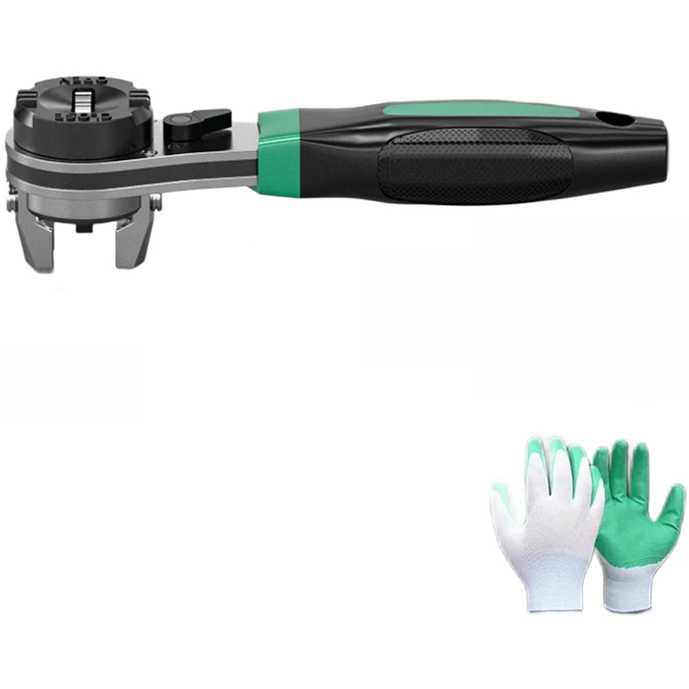 3-in-1 Adjustable 60-Tooth Ratchet Wrench | CR-V Steel Ratchet Wrench Axl with glove China Mainland