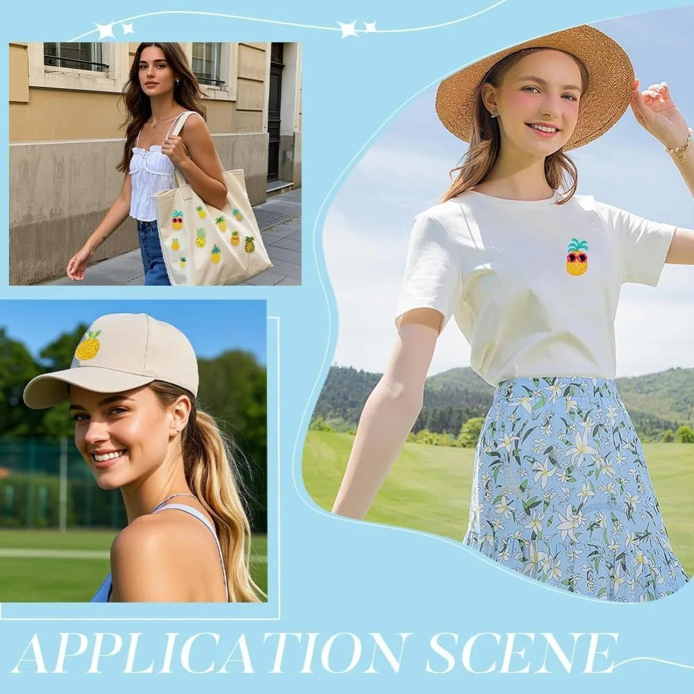 30-Pc Pineapple Iron-On & Sew-On Patches – 10 Styles Iron-On Patches Axl