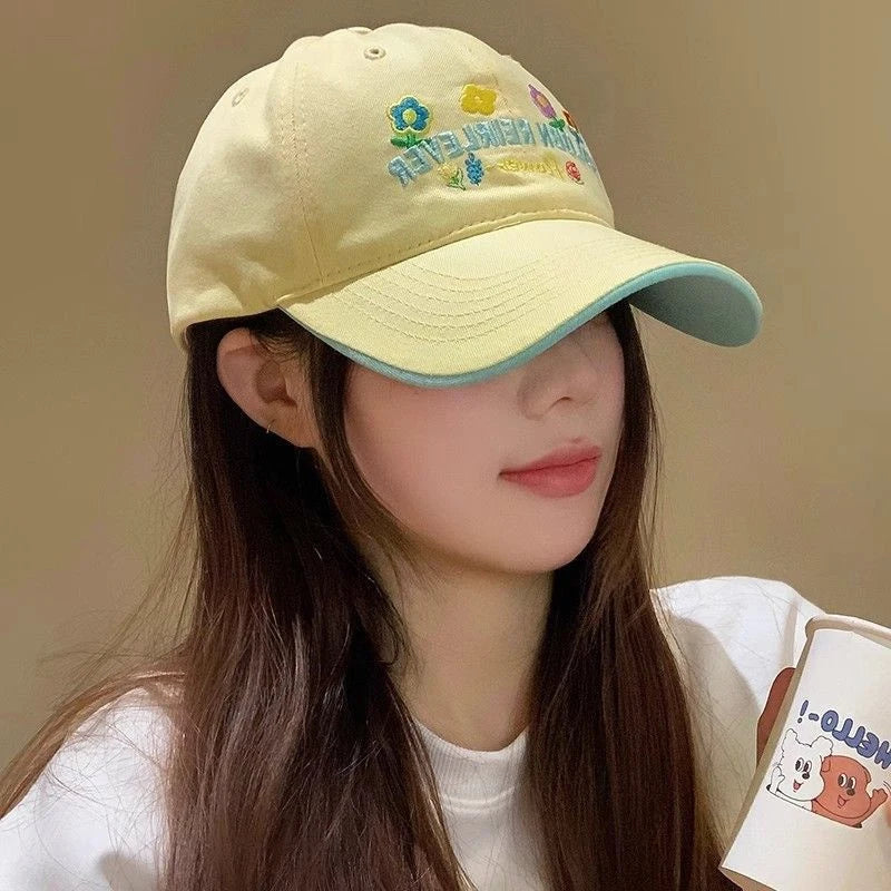 Women's Embroidered Floral Baseball Cap – Cotton Visor Dad Hat Baseball Cap Axl