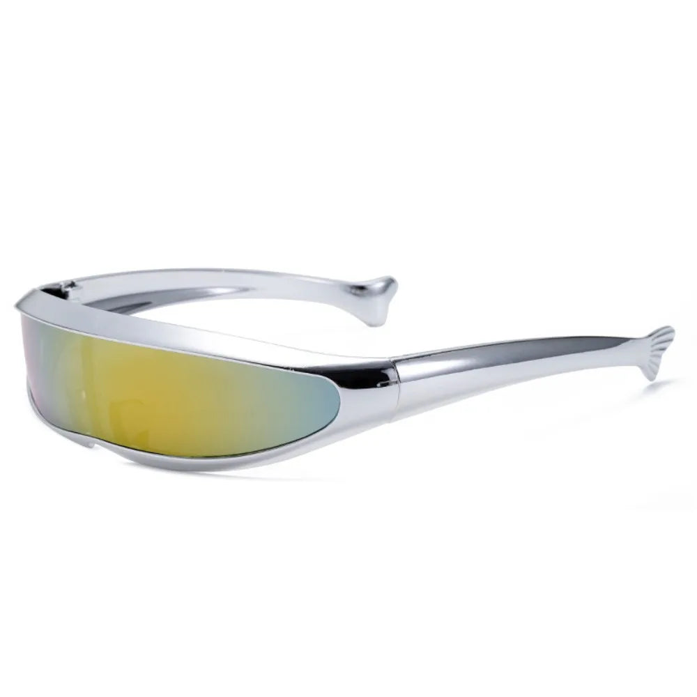 Y2K Punk One-Piece Mirror Sunglasses – Unisex Vintage Shades Vintage Sunglasses Axl Silver Red