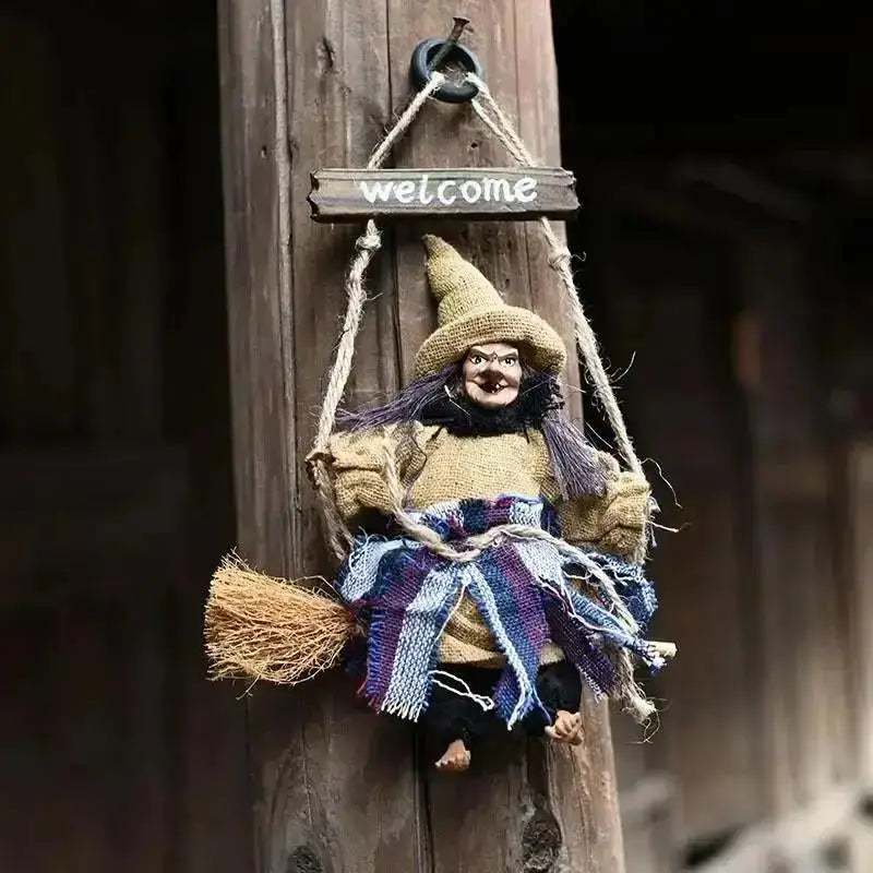 Halloween Hanging Witch Doll Ornament | Scary Party Decor Halloween Hanging Decor Axl